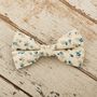 The Stamford Cream And Blue Floral Dog Bow Tie Collar, thumbnail 3 of 4