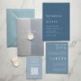 Dusty Blue Tonal Wedding Invitation, thumbnail 1 of 4