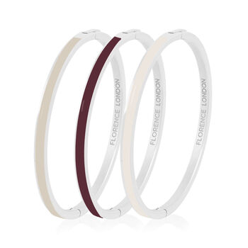 Enamel Bangle With Clasp Silver, 2 of 8