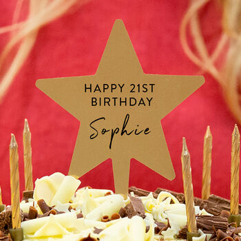 Personalised Happy Birthday Star Cake Topper, 3 of 9