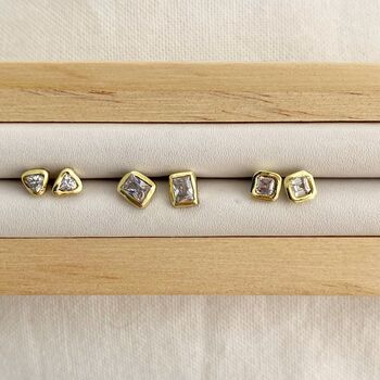 Cushion Cut Diamond Earrings On Sterling Silver, 6 of 6