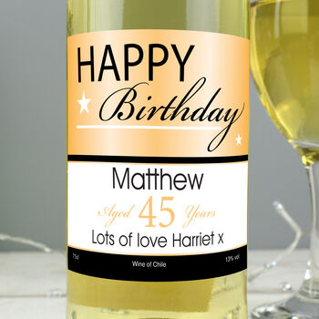 Personalised Happy Birthday White Wine, 3 of 5