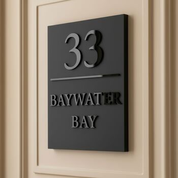 Large Portrait Matte Black House Sign With Raised Lettering, 3 of 8