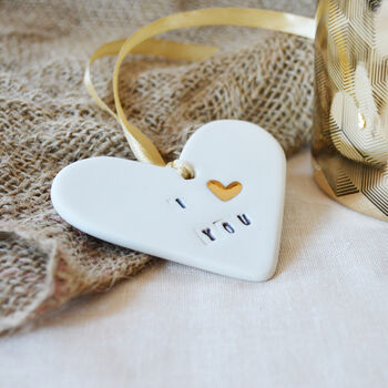 I Heart You Tag With Gold Embossed Heart, 6 of 6