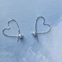 Sterling Silver Heart Pearl Textured Hoop Earrings, thumbnail 1 of 4