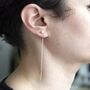 Topaz November Birthstone Sterling Silver Chain Earrings, thumbnail 2 of 7