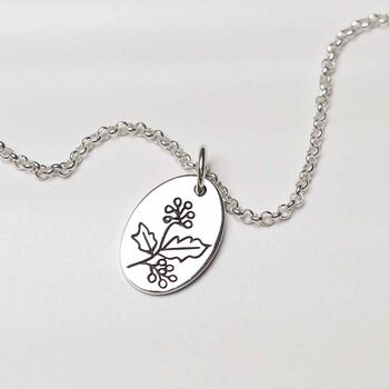 Sterling Silver December Birth Flower Necklace, 4 of 8