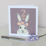 Bunny With Flower Crown Birthday Age Card, thumbnail 2 of 4