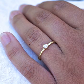 Dainty Gold And Diamond Engagement Ring, 2 of 6