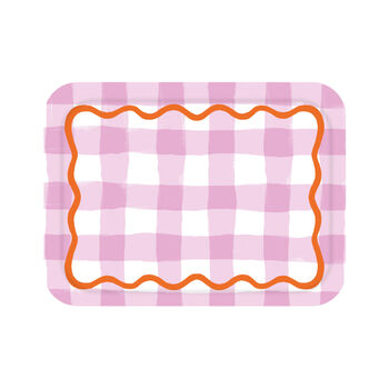 Bamboo Gingham Wooden Tray, 2 of 3