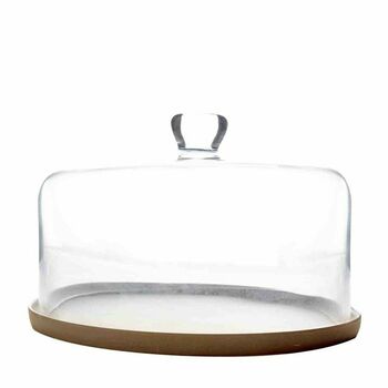 Bamboo Serving Plate With Glass Serving Dome, 2 of 3