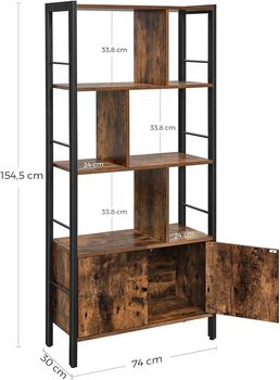 Four Tier Bookcase Industrial Style Storage Unit, 10 of 11