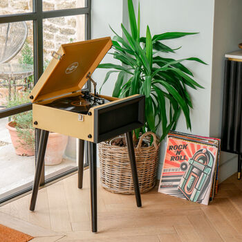 Retro Style Record Player On Legs, 7 of 12