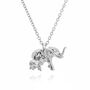 Elephant And Baby Silver Necklace, thumbnail 4 of 4
