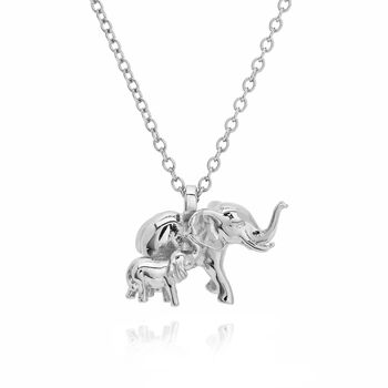 Elephant And Baby Silver Necklace, 4 of 4