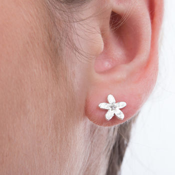 Emerald And Silver Flower Earrings, 3 of 3