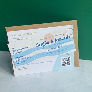 Fun Beach Colourful Style Wedding Invitation, 4 of 5