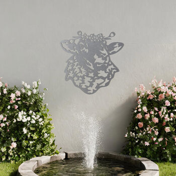 Metal Sheep Wall Art With Flower Crown Garden Decor Gift Idea, 7 of 10