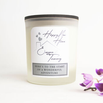Personalised Happy New Home Scented Soy Wax Candle, 3 of 11