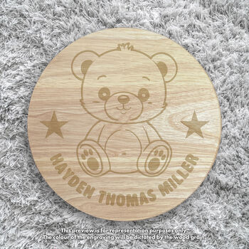 Personalised Wooden Teddy Bear Toddler Step Stool, 6 of 8