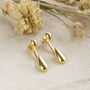Gold Plated Two Way Teardrop Stud Earrings, thumbnail 2 of 4