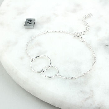Silver Mother And Daughter Circle Bracelet, 9 of 12