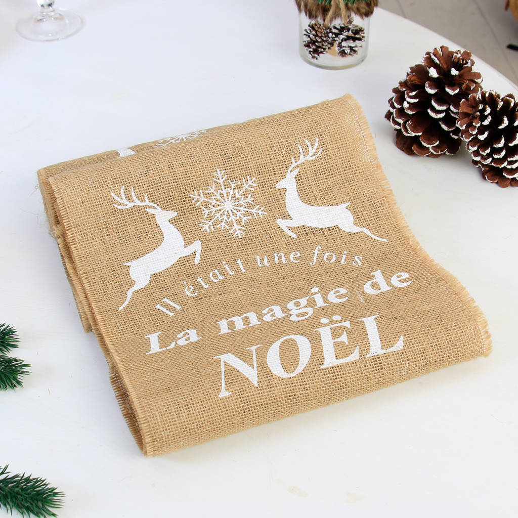 magic of christmas french jute table runner by dibor