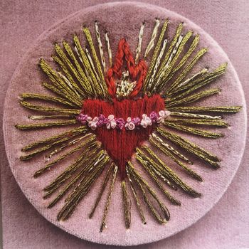 Embroidered Sacred Heart Valentine’s/ Anniversary Card, 2 of 3