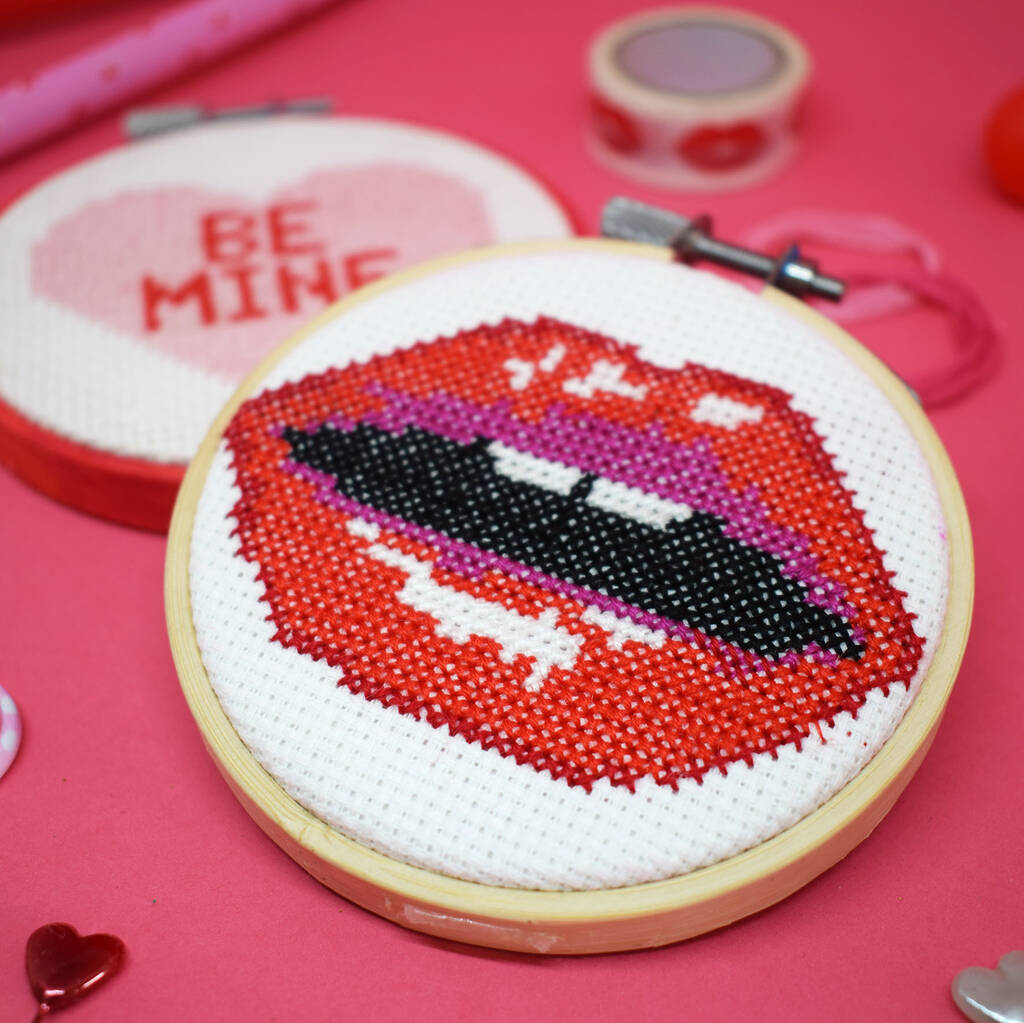 Read My Lips Mini Cross Stitch Kit, 1 of 3