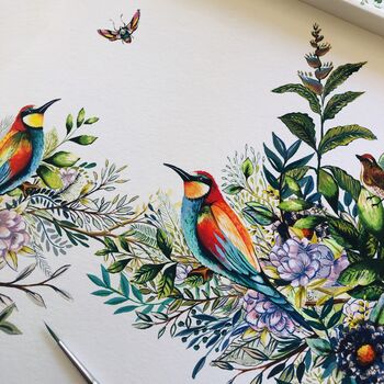 Tropical Birds Illustrated Print, 5 of 5