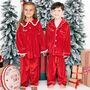 Personalised Dad And Child Christmas Velvet Pyjamas, thumbnail 3 of 8