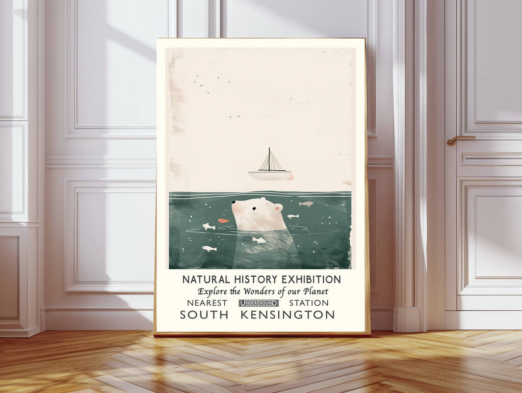 Natural History Museum Polar Bear Art Print, 1 of 4