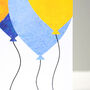 Mustard And Blue Balloons Birthday Card, thumbnail 7 of 9