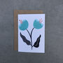 Blue Silver Floral Card, thumbnail 1 of 4