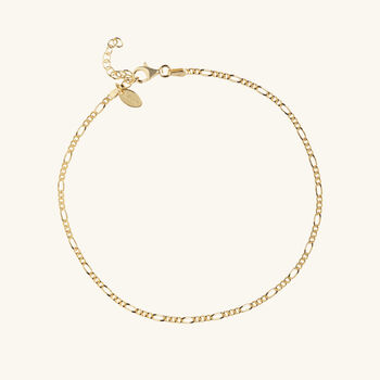 Figaro Chain Anklet In Sterling Silver Or Gold Vermeil, 2 of 4