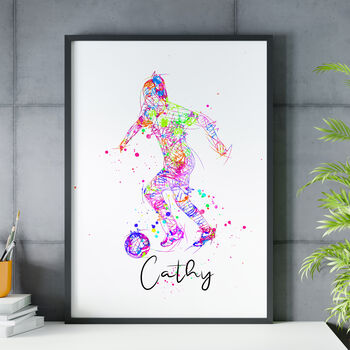 Ladies Football Gift Print, 3 of 4