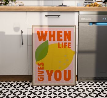 Life Lemons Quote Kitchen Wall Art Print Food Lover Gift, 7 of 8