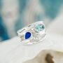 Silver Ring With Blue Topaz, Pearl And Lapis Lazuli, thumbnail 3 of 7
