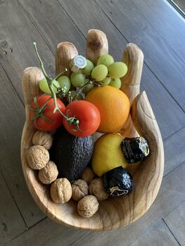 35cm Giant Hand Bowl – Handmade Teak Root Wooden Dish, 7 of 10