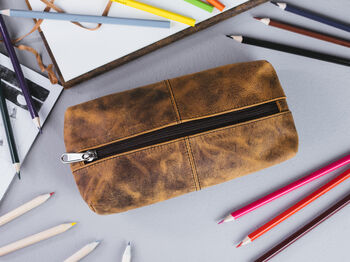 Leather Pencil Case And Travel Journal Set, 2 of 9