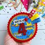 Personalised Comic Book Birthday Badge, thumbnail 1 of 3