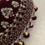 Maroon Velvet Handcrafted Luxury Potli/Wrist Bag, thumbnail 10 of 10