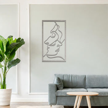 Minimalist Metal Abstract Faces Wall Decor Gift For Home, 6 of 11