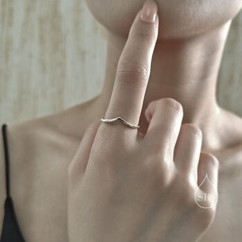 Minimalist V Ring In Sterling Silver, 2 of 10