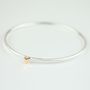 Devotion Silver Bangle With Rose Gold Plated Heart, thumbnail 1 of 7