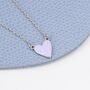 Lilac Purple Heart Pendant Necklace In Sterling Silver, thumbnail 4 of 11