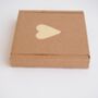 Brown Kraft Gift Box With Gold Leaf Heart, thumbnail 3 of 7