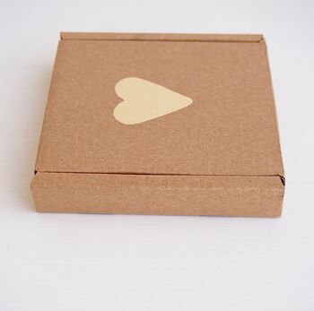 Brown Kraft Gift Box With Gold Leaf Heart, 3 of 7
