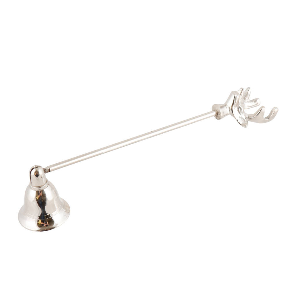 Antique Style Silver Stag Bust Candle Snuffer By Dibor