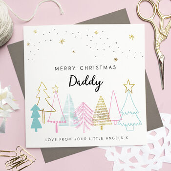 Personalised Christmas Mummy / Daddy Foiled Card Pink, 2 of 4